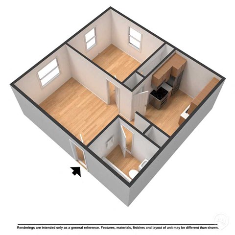a small floor plan of a home with an open floor plan